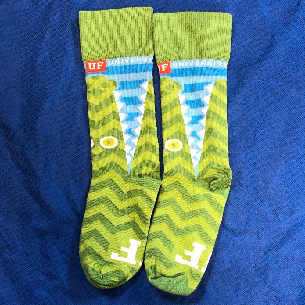 UF University Green Alligator Men's Crew Socks